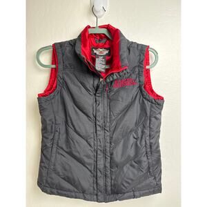 Harley Davidson Womens Puffer Red Black Medium Vest